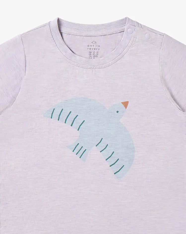 Cotton Short Sleeve Tee-Lavender Blue - Hello Kids Baby Store