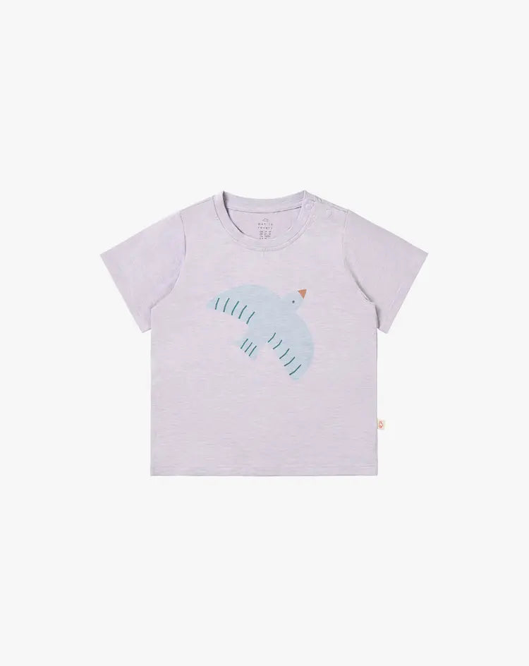 Cotton Short Sleeve Tee-Lavender Blue - Hello Kids Baby Store