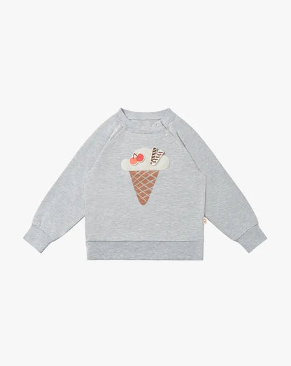 French Terry Raglan Long Sleeve Sweatshirt-Fog Grey - Hello Kids Baby Store