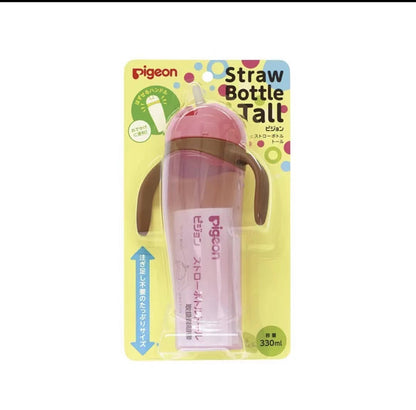 Pigeon Straw Bottle Tall Pink 330ml - Hello Kids Baby Store