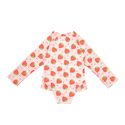 Rashguard Ruffled 1 Piece Swimsuit - Hello Kids Baby Store