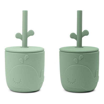 PEEKABOO STRAW CUP 2-PACK WALLY GREEN - Hello Kids Baby Store