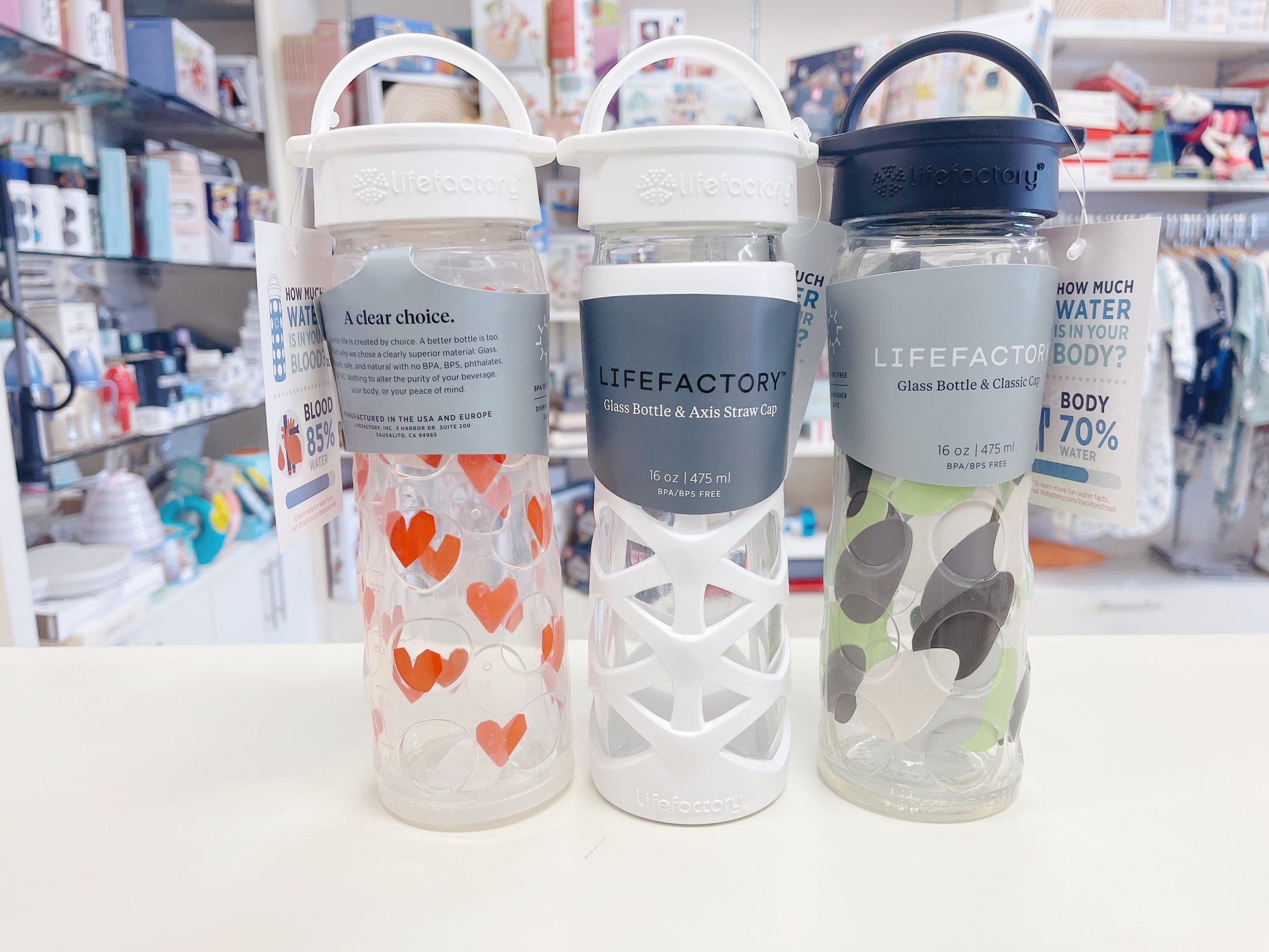 LifeFactory Axis Straw Cap Glass Bottle - Hello Kids Baby Store