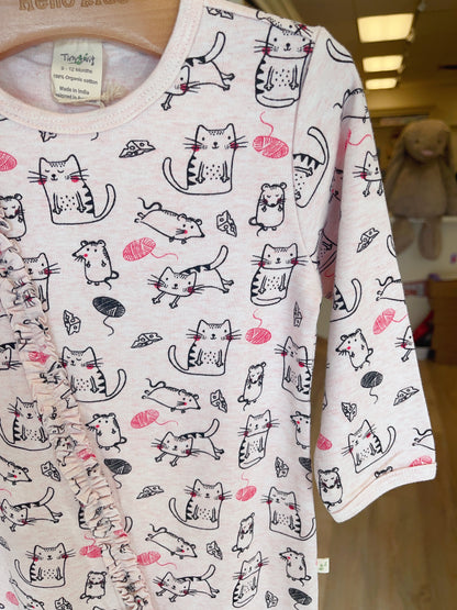 tiny twig organic Long sleeve zipsuit- Crafty Cat - Hello Kids Baby Store