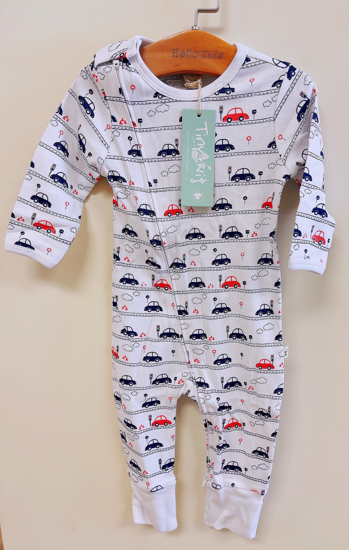tiny twig organic Long sleeve zipsuit-Drive Time - Hello Kids Baby Store