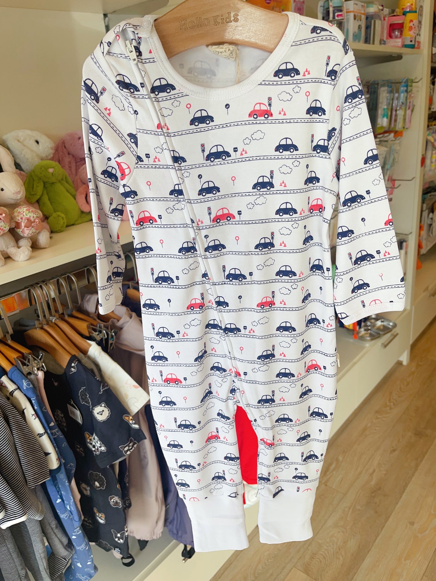 tiny twig organic Long sleeve zipsuit-Drive Time - Hello Kids Baby Store