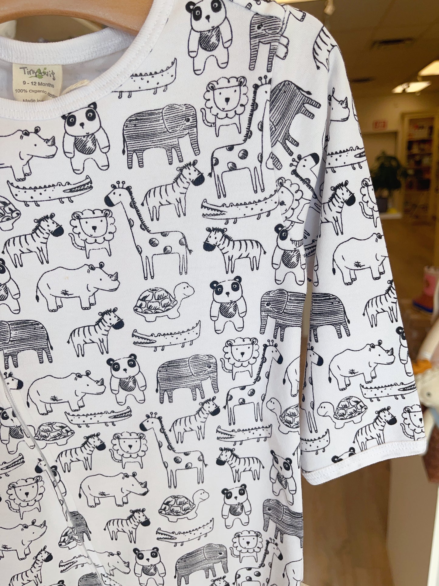 tiny twig organic Long sleeve zipsuit- Jungle Jive - Hello Kids Baby Store