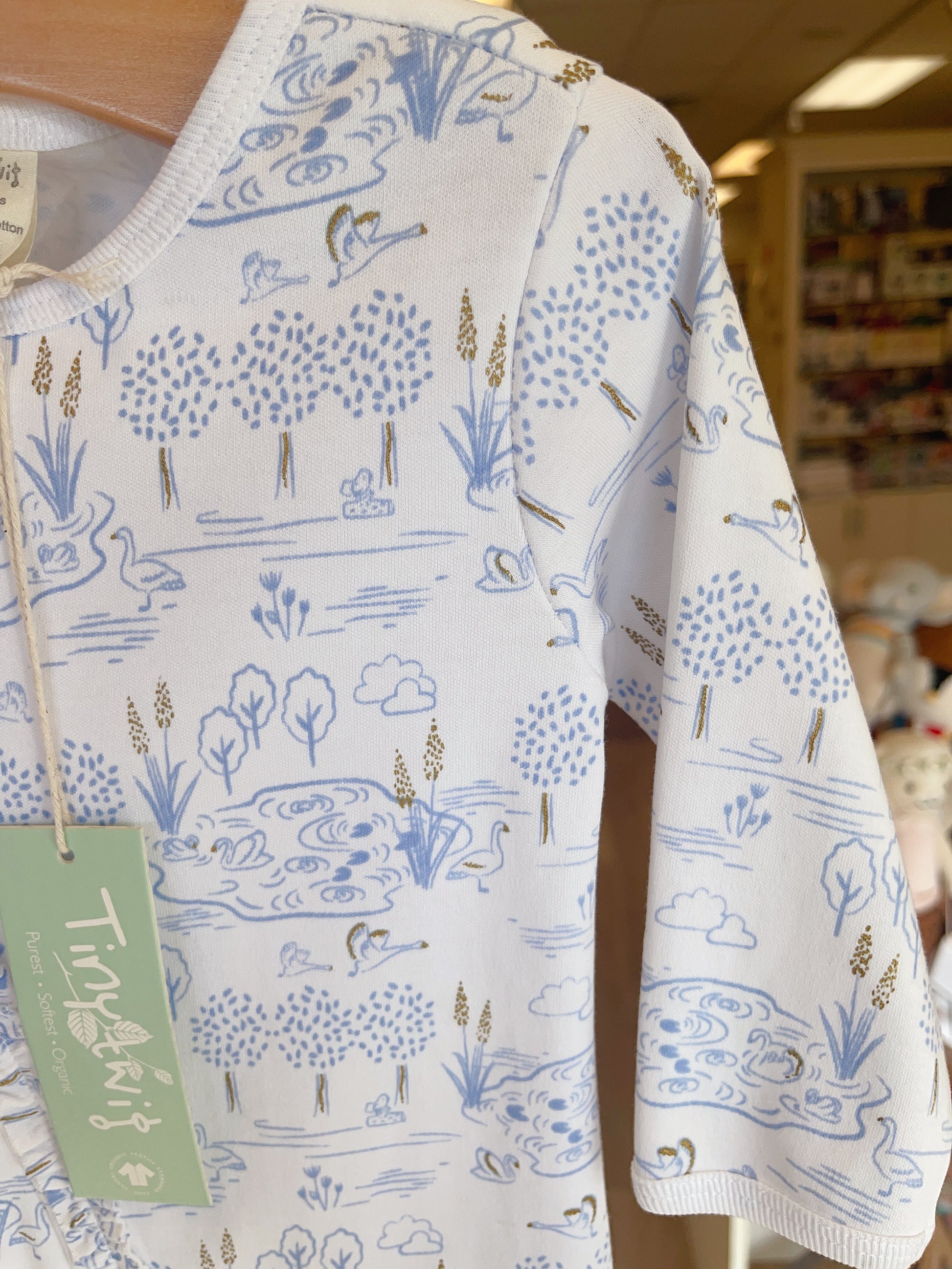 tiny twig organic Long sleeve zipsuit- Lakeside - Hello Kids Baby Store