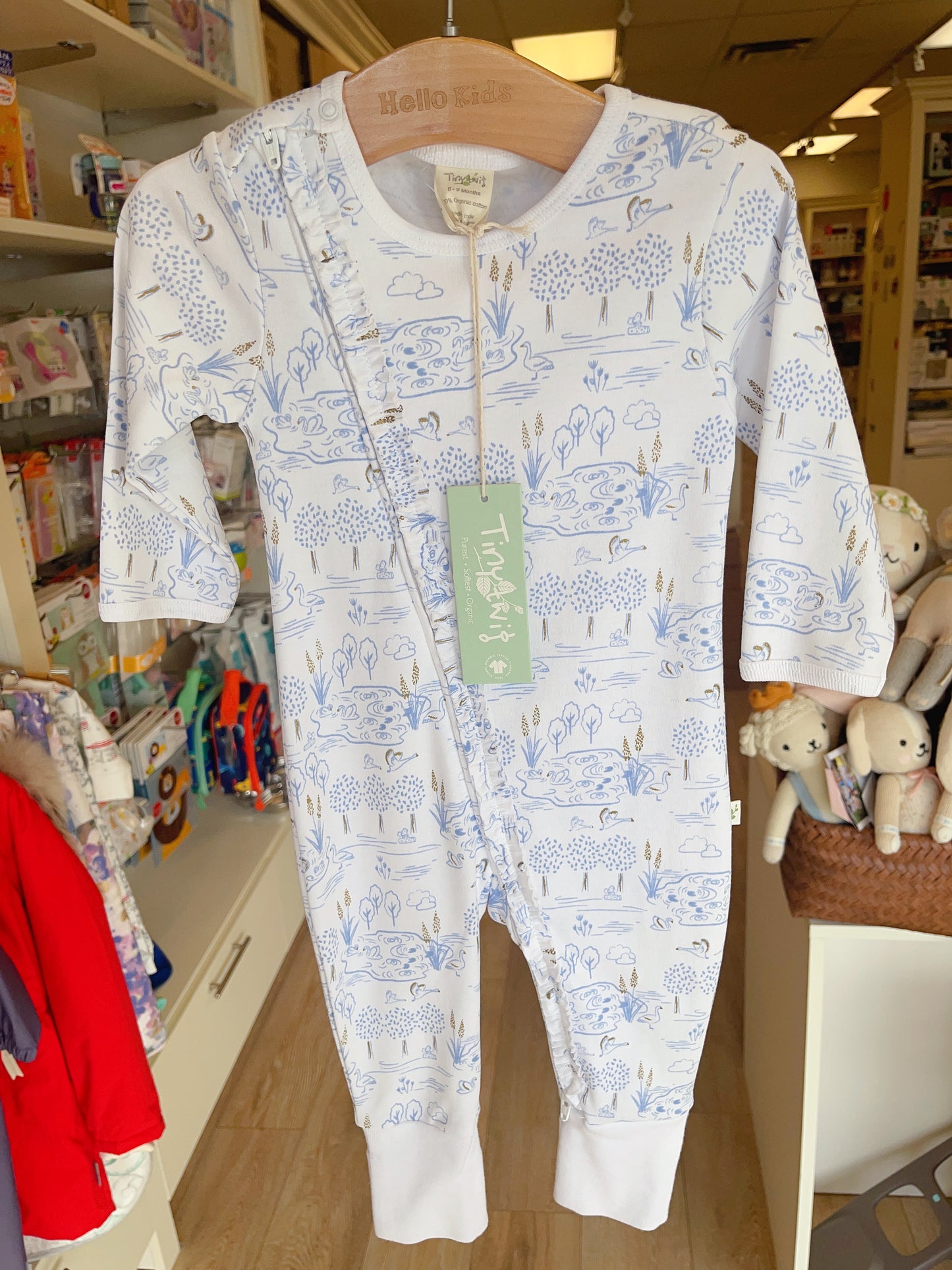tiny twig organic Long sleeve zipsuit- Lakeside - Hello Kids Baby Store