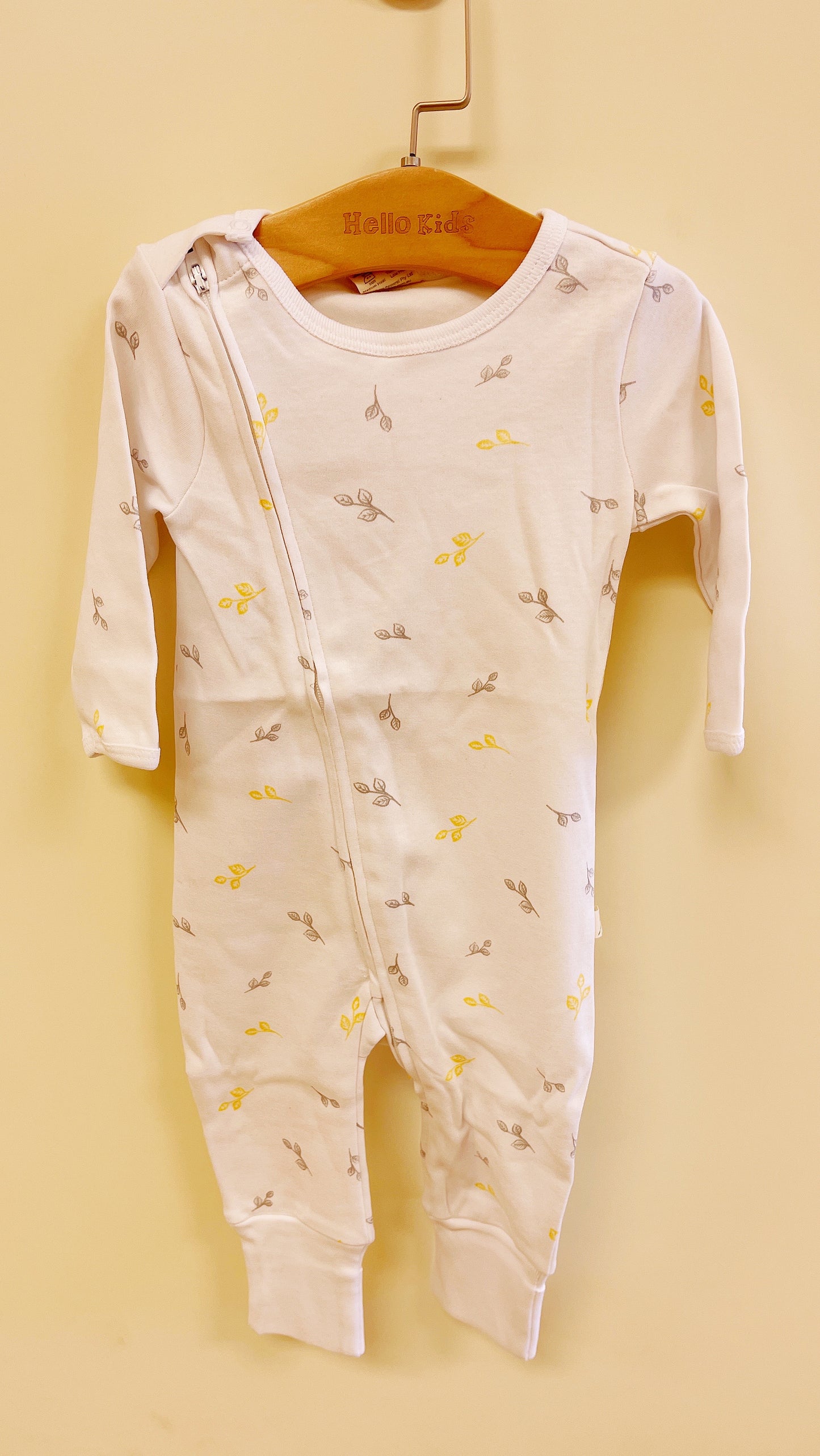 tiny twig organic Long sleeve zipsuit-Tiny leaf - Hello Kids Baby Store