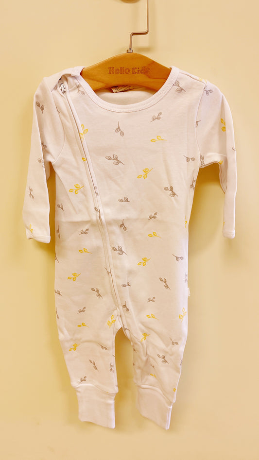 tiny twig organic Long sleeve zipsuit-Tiny leaf - Hello Kids Baby Store