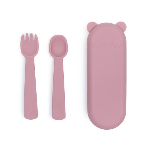 We Might Be Tiny - Feedie Fork and Spoon Set - Dusty Rose - Hello Kids Baby Store