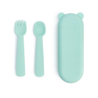 We Might Be Tiny - Feedie Fork and Spoon Set - Mint - Hello Kids Baby Store